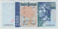 Банкнота. Португалия. 2000 эскудо 1997 год. Тип 189c (1).