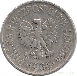 Монета. Польша. 20 грошей 1966 год. 