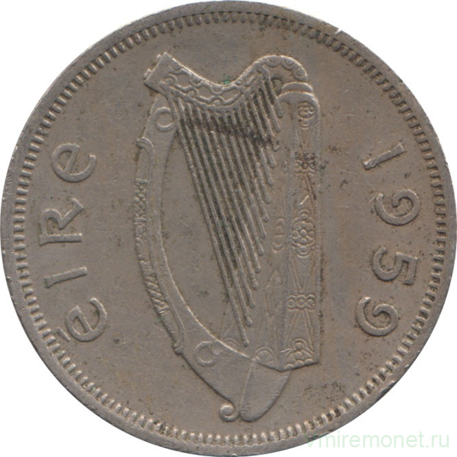 Монета. Ирландия. 2 шиллинга (флорин) 1959 год.