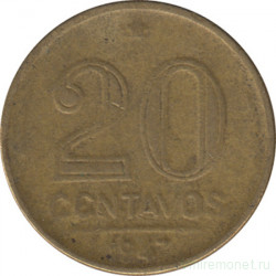Монета. Бразилия. 20 сентаво 1947 год.