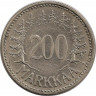 Монета. Финляндия. 200 марoк 1958 год. рев