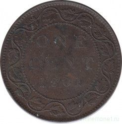Монета. Канада. 1 цент 1901 год.