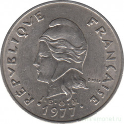 Монета. Французская Полинезия. 20 франков 1977 год.