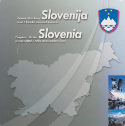 Монеты. Словения. Набор 12 монет 5 толларов 1992 - 2000 года. В буклете.