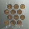 Монеты. Словения. Набор 12 монет 5 толларов 1992 - 2000 года. В буклете. ав.