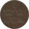 Монета. Швеция. 1 эре 1913 год ( 9 - длинный хвост ). рев.