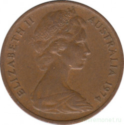 Монета. Австралия. 1 цент 1974 год.