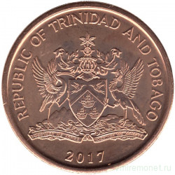 Монета. Тринидад и Тобаго. 5 центов 2017 год.