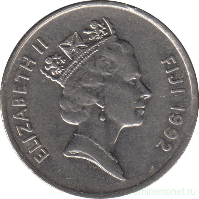 Монета. Фиджи. 20 центов 1992 год.