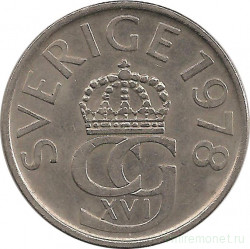 Монета. Швеция. 5 крон 1978 год.