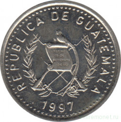 Монета. Гватемала. 10 сентаво 1997 год.