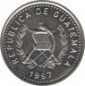 Монета. Гватемала. 10 сентаво 1997 год. ав.