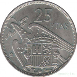 Монета. Испания. 25 песет 1969 (1957) год.