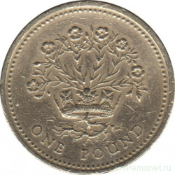 Монета. Великобритания. 1 фунт 1991 год.