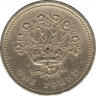 Монета. Великобритания. 1 фунт 1991 год. ав.