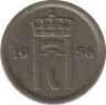  Монета. Норвегия. 25 эре 1956 год. ав.