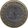 Монета. Монако. 1 евро 2002 год. ав.