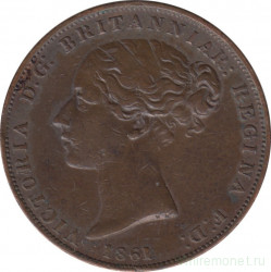 Монета. Великобритания. Джерси. 1/26 шиллинга 1861 год.