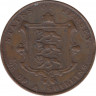 Монета. Великобритания. Джерси. 1/26 шиллинга 1861 год. ав.