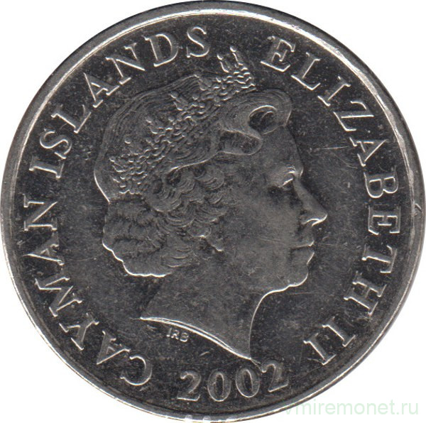 Монета. Каймановы острова. 25 центов 2002 год.