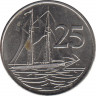 Монета. Каймановы острова. 25 центов 2002 год. рев.