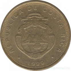 Монета. Коста-Рика. 5 колонов 1999 год.