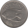 Монета. Бермудские острова. 5 центов 1987 год. ав.