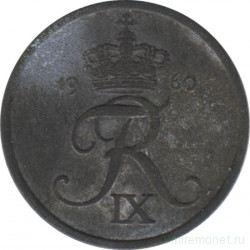 Монета. Дания. 2 эре 1960 год.