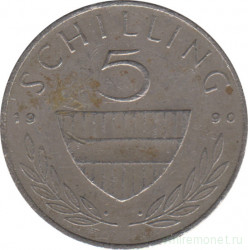 Монета. Австрия. 5 шиллингов 1990 год.