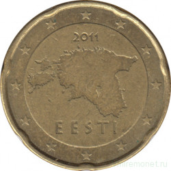 Монета. Эстония. 20 центов 2011 год.