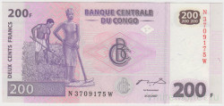 Банкнота. Конго. 200 франков 2007 год.