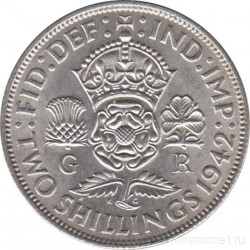 Монета. Великобритания. 2 шиллинга (флорин) 1942 год.