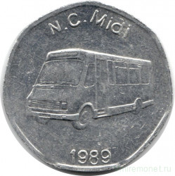 Жетон транспортный. Великобритания. Лондон. Жетон на 1 поездку 20 пенсов 1989 год.