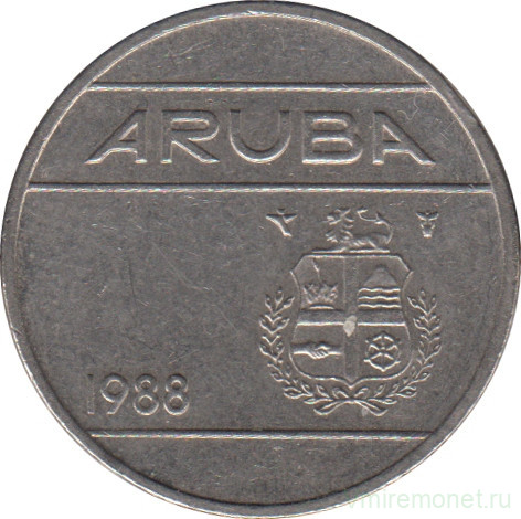 Монета. Аруба. 25 центов 1988 год.