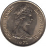 Монета. Каймановы острова. 25 центов 1972 год. рев.