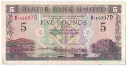 Банкнота. Северная Ирландия. Ulster Bank Limited. 5 фунтов 1998 год. Тип 335b.