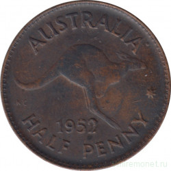 Монета. Австралия. 1/2 пенни 1952 год.