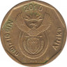Монета. Южно-Африканская республика (ЮАР). 20 центов 2010 год. ав.