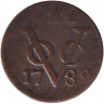 Монета. Голландская Ост-Индия. 1 дуит 1789 год. Герб Зеландии.