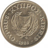  Монета. Кипр. 2 цента 1988 год. ав.