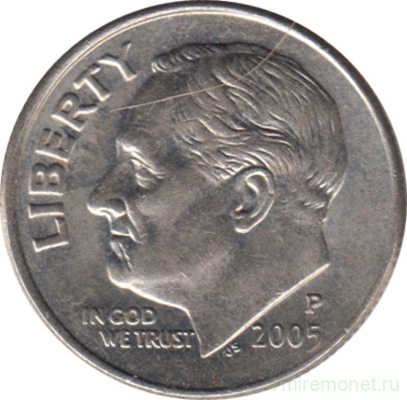 Монета. США. 10 центов 2005 год. Монетный двор P.