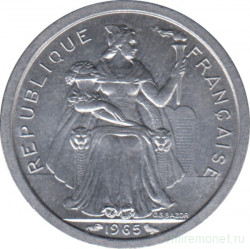 Монета. Французская Полинезия. 1 франк 1965 год.