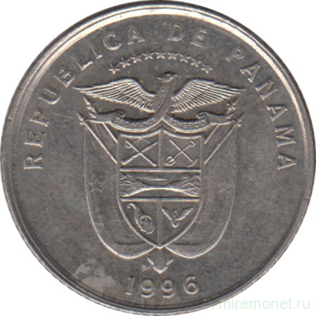 Монета. Панама. 1/10 бальбоа 1996 год.