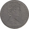 Монета. Новая Зеландия. 20 центов 1985 год. ав.