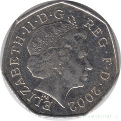 Монета. Великобритания. 50 пенсов 2002 год.