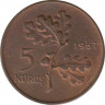 Монета. Турция. 5 куруш 1967 год. ав.