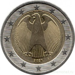Монета. Германия. 2 евро 2021 год (J).