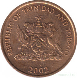 Монета. Тринидад и Тобаго. 1 цент 2002 год.