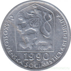 Монета. Чехословакия. 10 геллеров 1990 год.