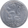  Монета. Чехословакия. 10 геллеров 1990 год. ав.